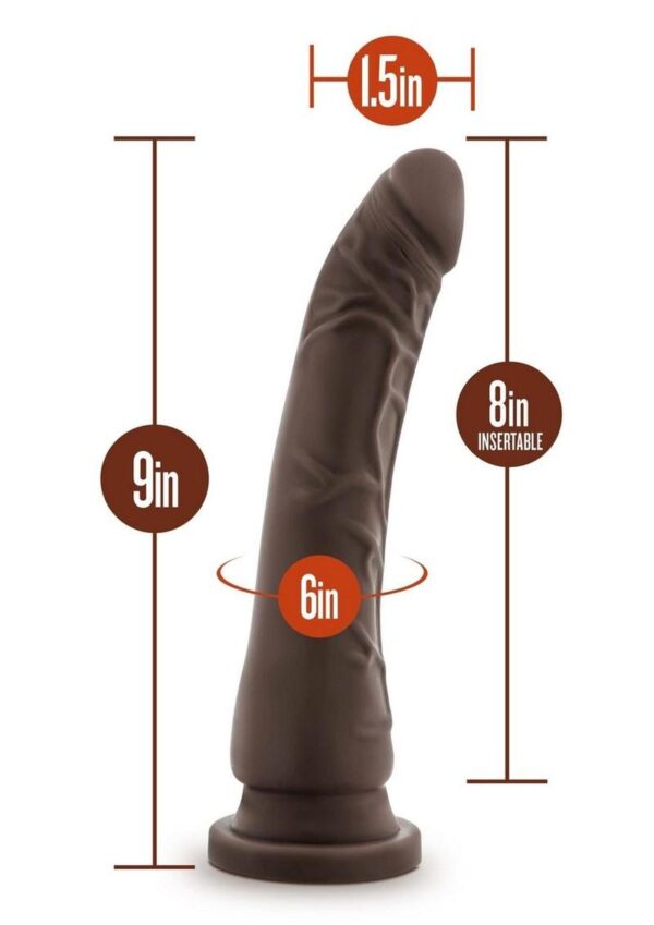 Dr. Skin Plus Gold Collection Posable Dildo with Suction Cup 9in - Chocolate - Image 4
