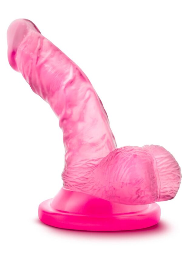 Naturally Yours Mini Dildo with Balls 4.75in - Pink - Image 2