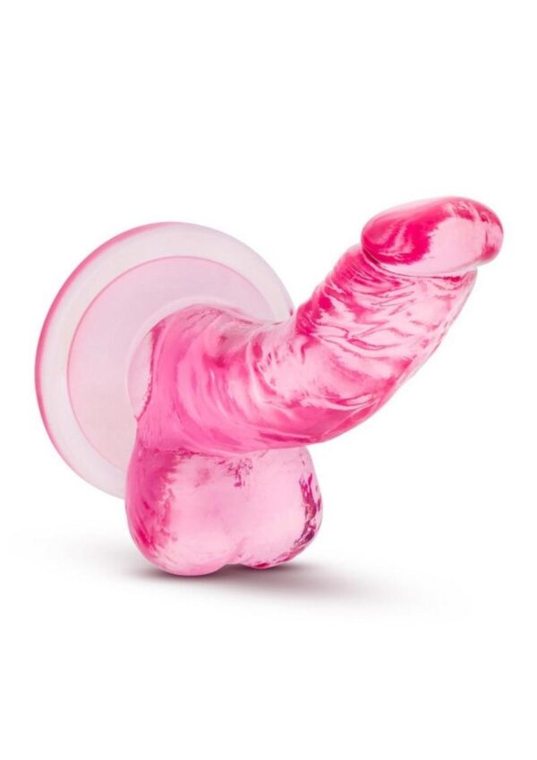 Naturally Yours Mini Dildo with Balls 4.75in - Pink - Image 3