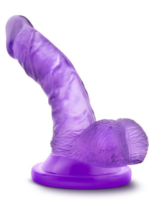 Naturally Yours Mini Dildo with Balls 4.75in - Purple - Image 2