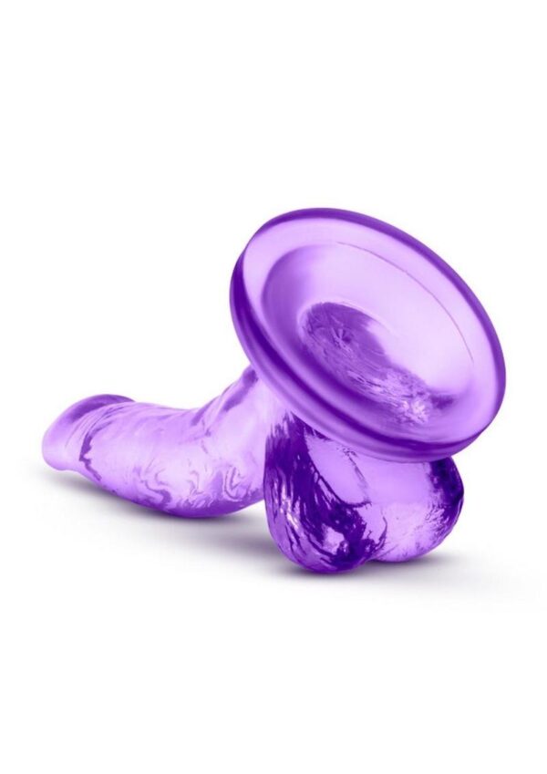 Naturally Yours Mini Dildo with Balls 4.75in - Purple - Image 4