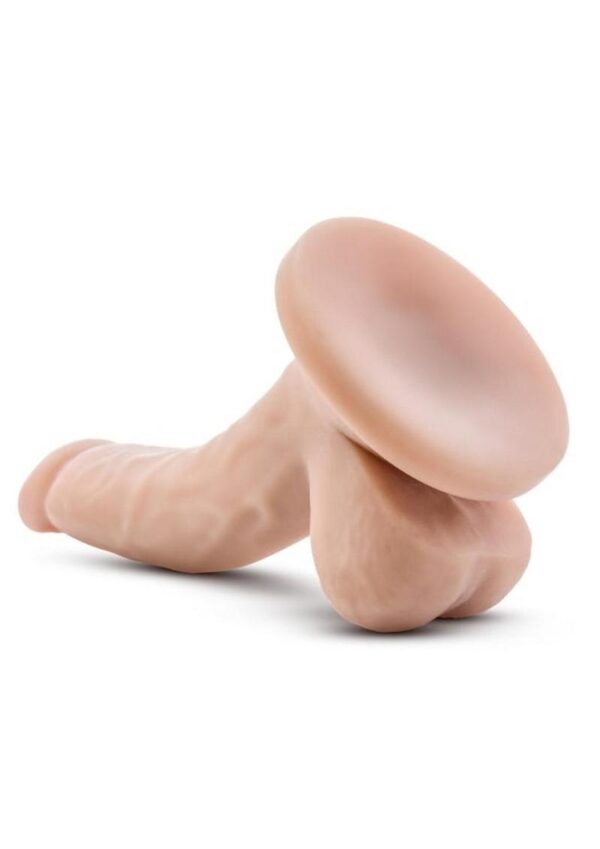 Dr. Skin Silver Collection Mini Dildo with Balls and Suction Cup 4in - Vanilla - Image 3