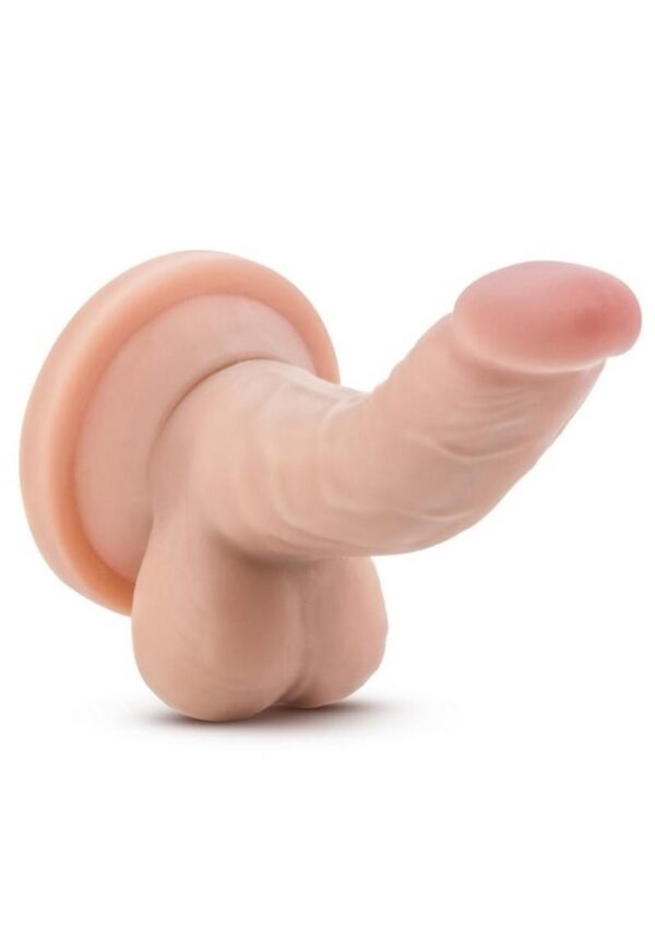 Dr. Skin Silver Collection Mini Dildo with Balls and Suction Cup 4in - Vanilla - Image 4
