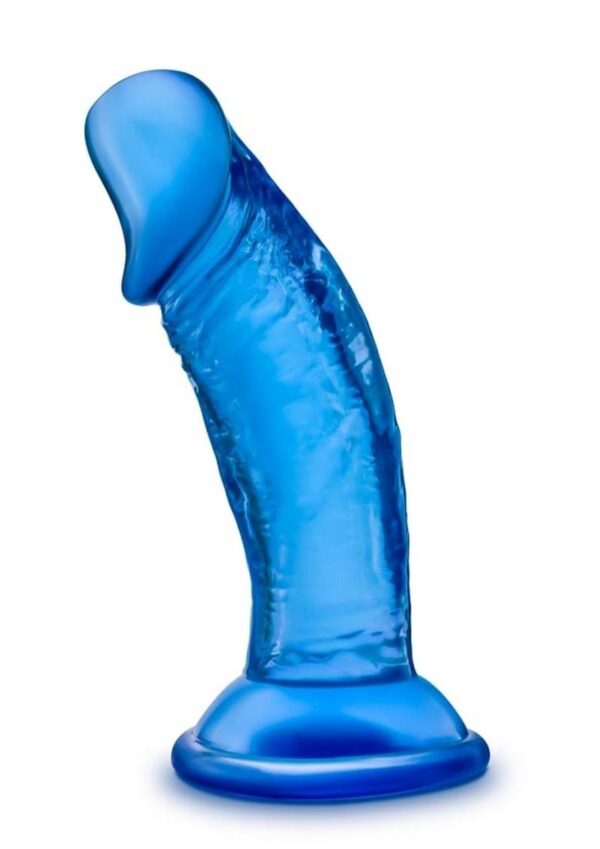 B Yours Sweet N` Small Dildo with Suction Cup 4.5in - Blue - Image 3
