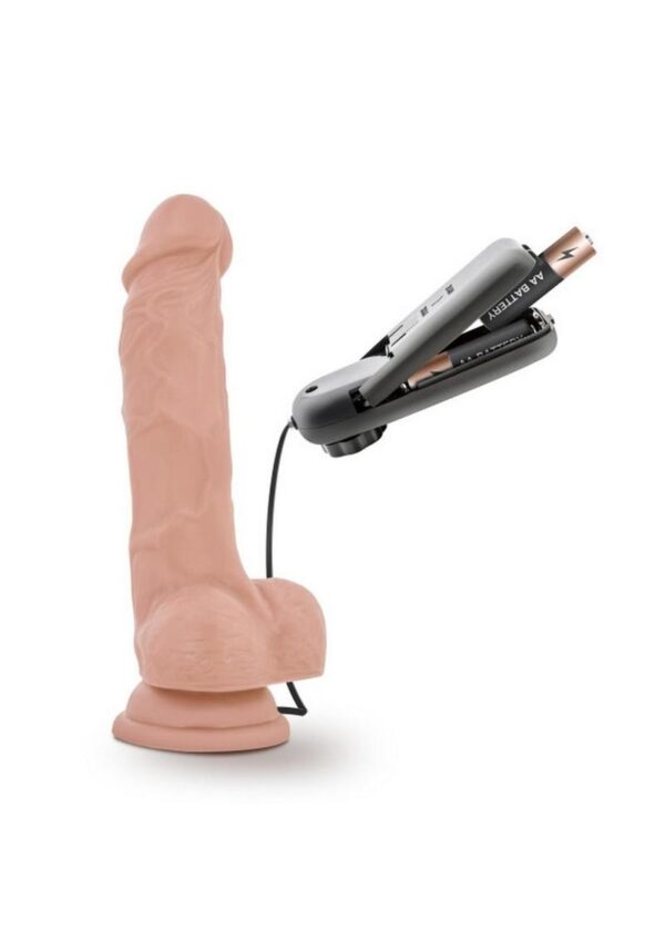 Dr. Skin Silver Collection Dr. Tim Vibrating Dildo with Wired Remote Control 7.5in - Vanilla - Image 3