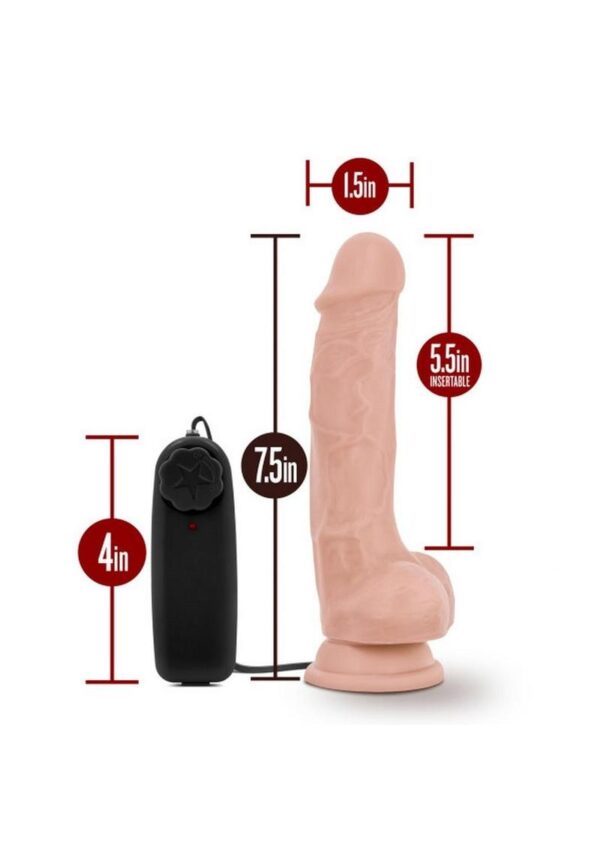 Dr. Skin Silver Collection Dr. Tim Vibrating Dildo with Wired Remote Control 7.5in - Vanilla - Image 4