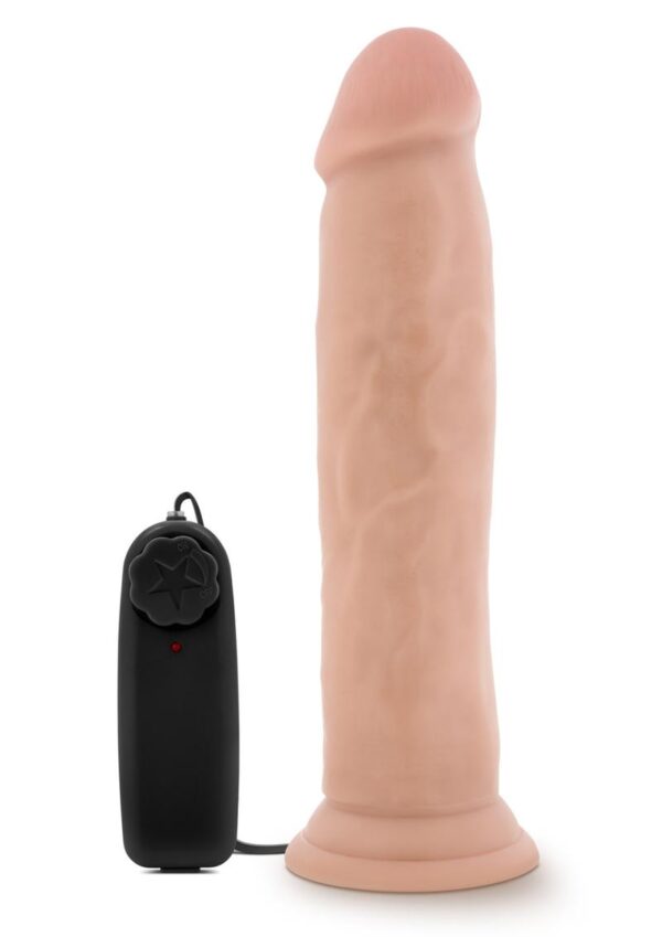 Dr. Skin Silver Collection Dr. Throb Vibrating Dildo with Wired Remote Control 9.5in - Vanilla - Image 2