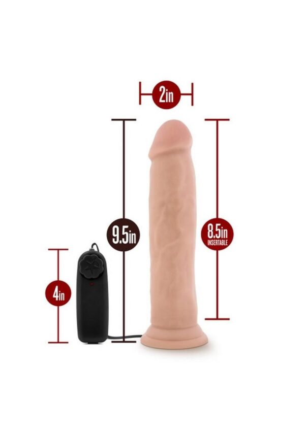 Dr. Skin Silver Collection Dr. Throb Vibrating Dildo with Wired Remote Control 9.5in - Vanilla - Image 4