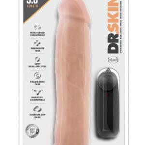 Dr. Skin Silver Collection Dr. Throb Vibrating Dildo with Wired Remote Control 9.5in - Vanilla