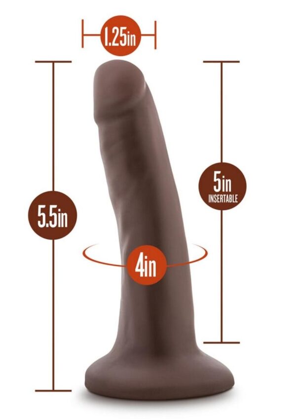 Dr. Skin Silver Collection Dildo with Suction Cup 5.5in - Chocolate - Image 4