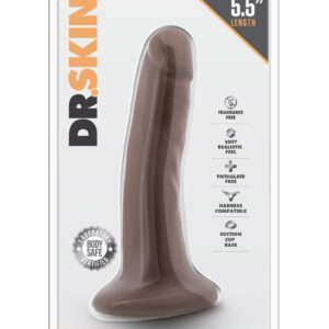 Dr. Skin Silver Collection Dildo with Suction Cup 5.5in - Chocolate