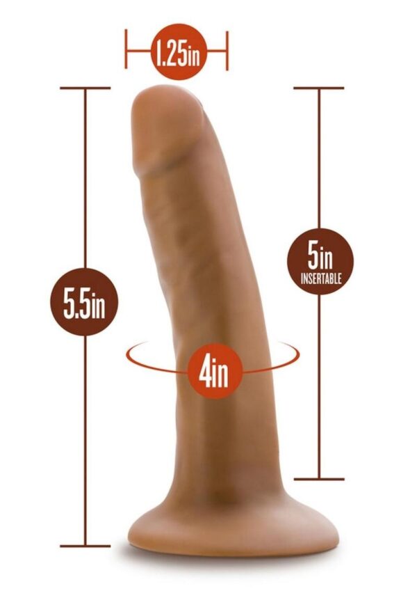 Dr. Skin Silver Collection Cock Dildo with Suction Cup 5.5in - Caramel - Image 4