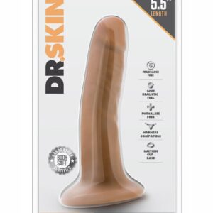 Dr. Skin Silver Collection Cock Dildo with Suction Cup 5.5in - Caramel