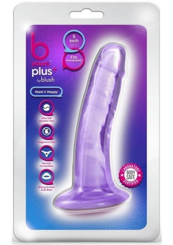 B Yours Plus Hard n` Happy Realistic Dildo 5.5in - Purple