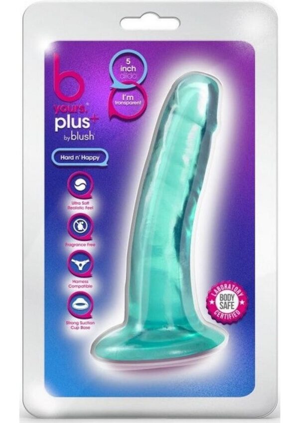 B Yours Plus Hard n` Happy Realistic Dildo 5.5in - Teal