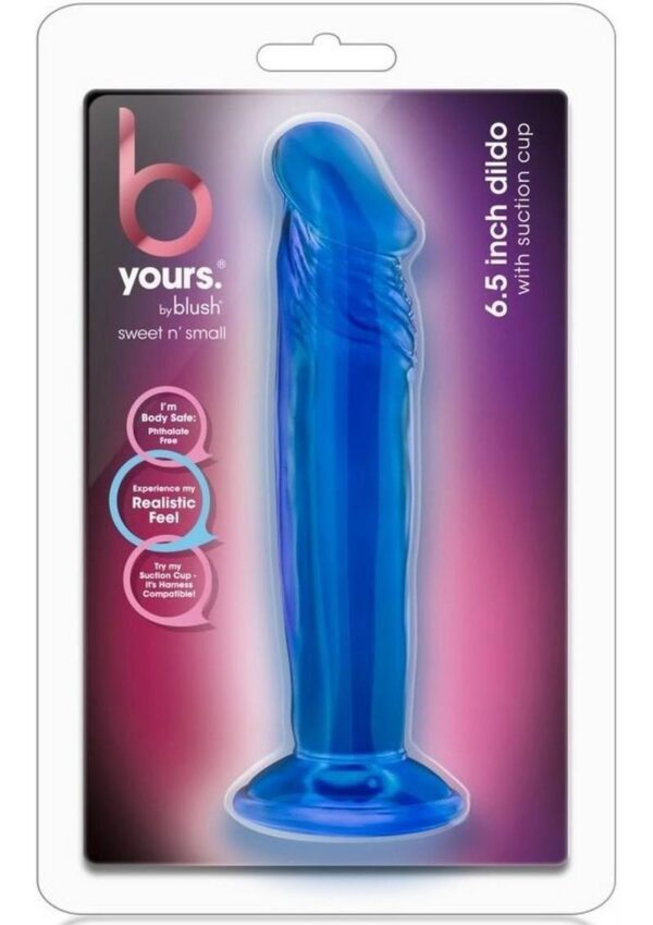 B Yours Sweet N` Small Dildo with Suction Cup 6in - Blue