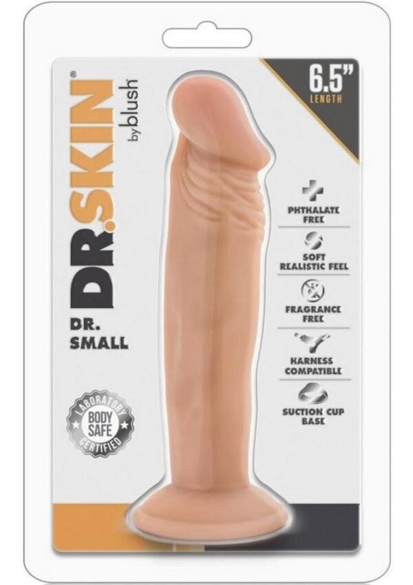 Dr. Skin Silver Collection Dr. Small Dildo with Suction Cup 6in - Vanilla