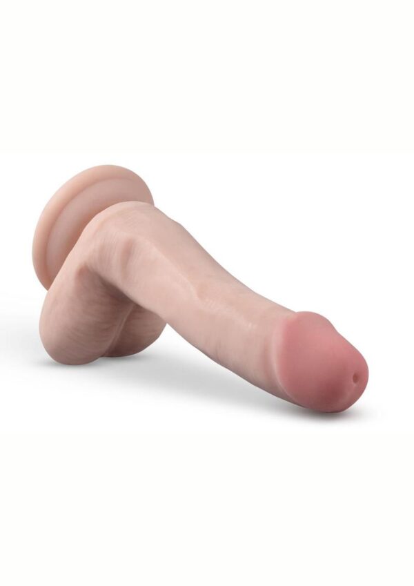 Dr. Skin Plus Gold Collection Posable Dildo with Balls and Suction Cup 6in - Vanilla - Image 3