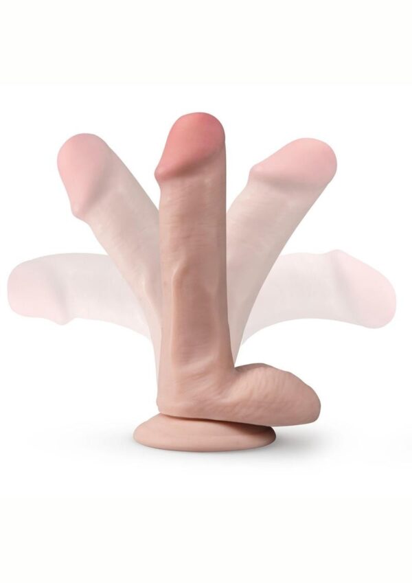 Dr. Skin Plus Gold Collection Posable Dildo with Balls and Suction Cup 6in - Vanilla - Image 4
