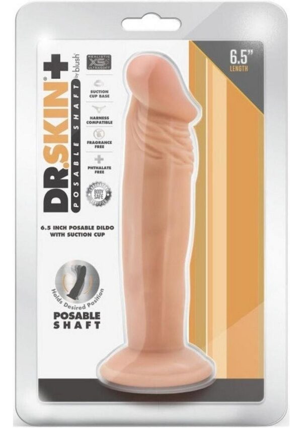 Dr. Skin Plus Gold Collection Posable Dildo 6in - Vanilla