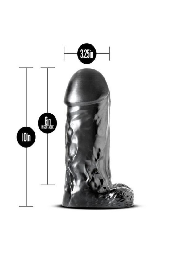 Jet Destroyer Dildo with Balls 10in - Carbon Metallic Black - Image 3