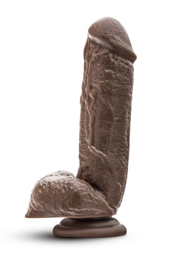 Dr. Skin Silver Collection Mr. D Dildo with Balls and Suction Cup 8.5in - Chocolate - Image 2
