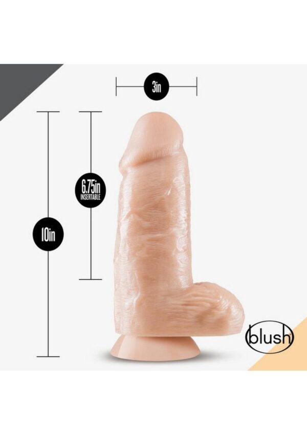 Dr. Skin Silver Collection Dr. Chubbs Dildo with Balls and Suction Cup 10in - Vanilla - Image 4