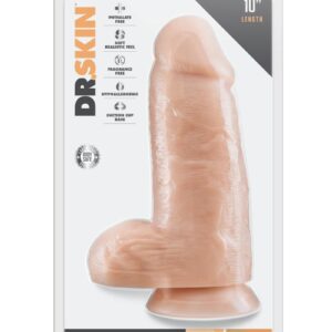 Dr. Skin Silver Collection Dr. Chubbs Dildo with Balls and Suction Cup 10in - Vanilla