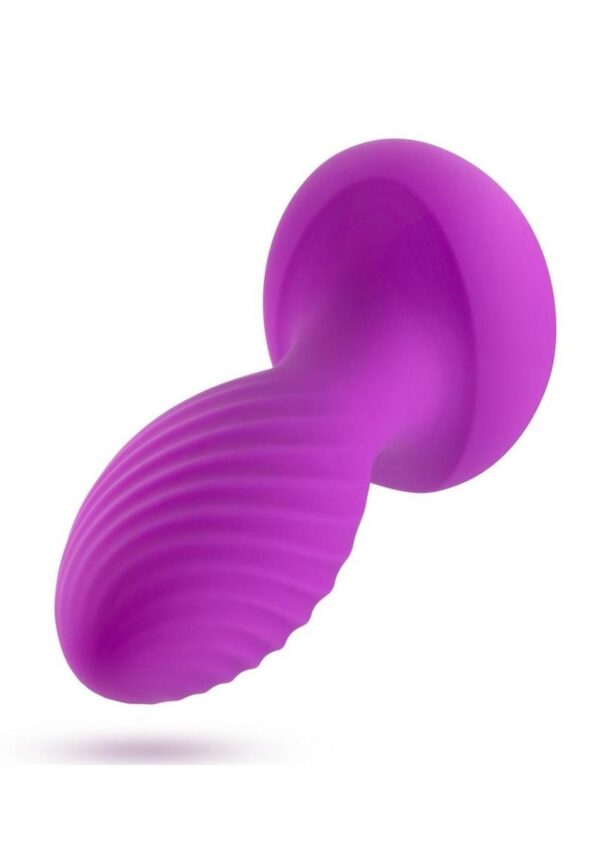 Oh My Gem Charm Rechargeable Silicone Anal Plug - Amethyst Purple - Image 3