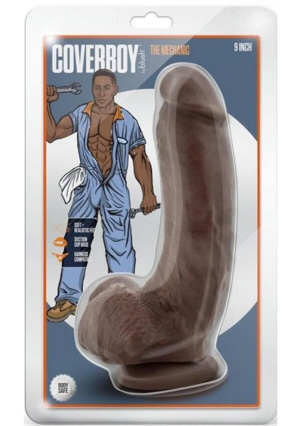 Coverboy The Mechanic Dildo 9in - Chocolate