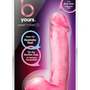 B Yours Sweet N` Hard 1 Dildo with Balls 7in - Pink