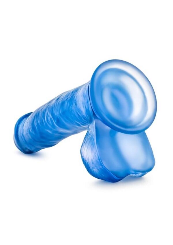 B Yours Sweet N` Hard 1 Dildo with Balls 7in - Blue - Image 4