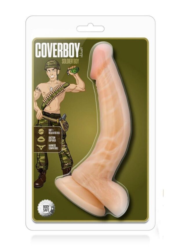 Coverboy Soldier Boy Dildo with Balls 8in - Vanilla