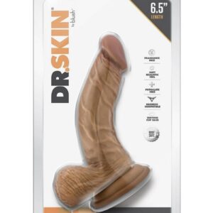 Dr. Skin Silver Collection Dr. Stephen Dildo with Balls and Suction Cup 6.5in - Caramel