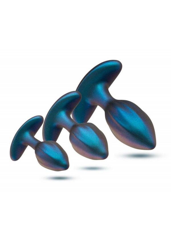 Anal Adventures Matrix Cosmos Plug Kit Silicone Anal Plug Set with Remote Control - Lunar Blue - Image 2