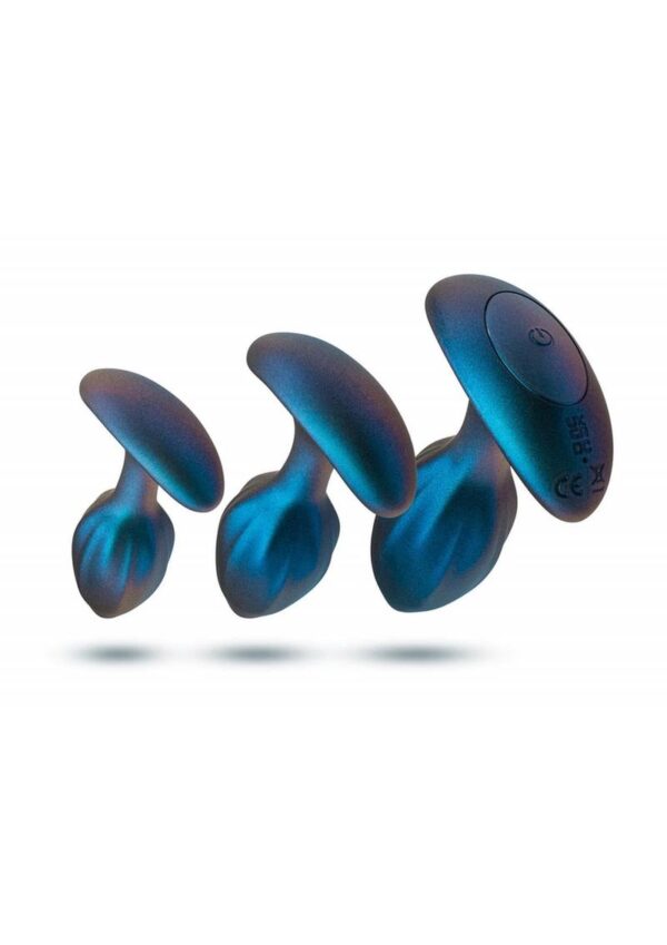 Anal Adventures Matrix Cosmos Plug Kit Silicone Anal Plug Set with Remote Control - Lunar Blue - Image 4