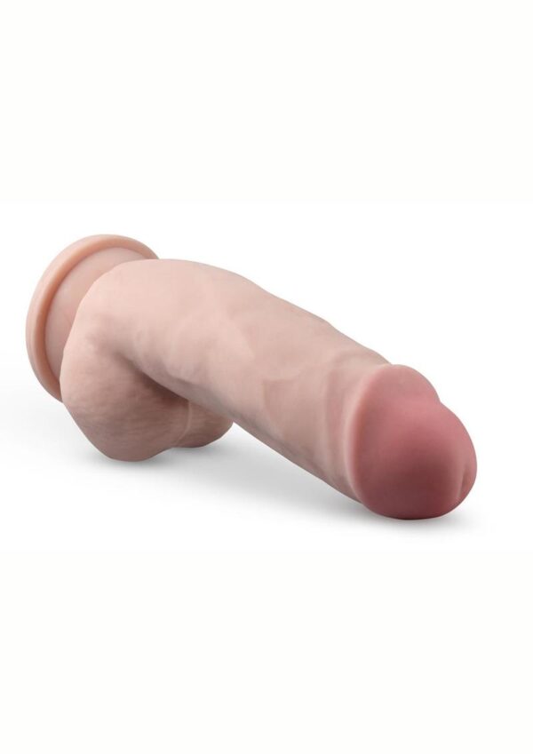 Dr. Skin Plus Gold Collection Girthy Posable Dildo with Balls and Suction Cup 7in - Vanilla - Image 3