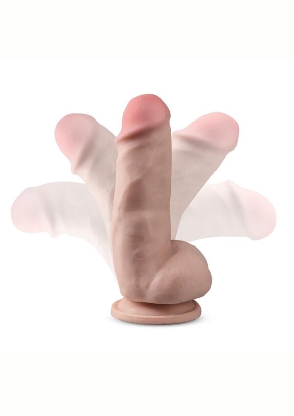 Dr. Skin Plus Gold Collection Girthy Posable Dildo with Balls and Suction Cup 7in - Vanilla - Image 4