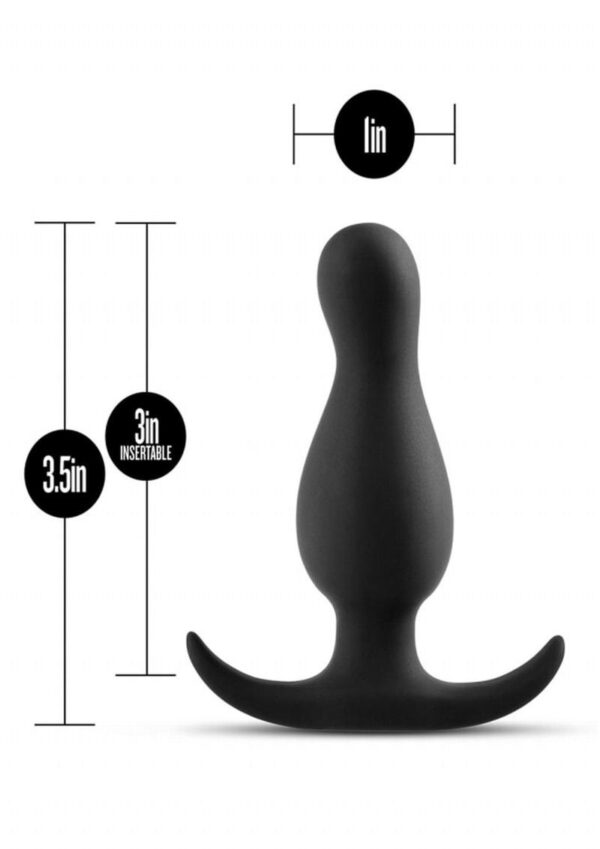 Anal Adventures Platinum Curve Silicone Butt Plug - Black - Image 4