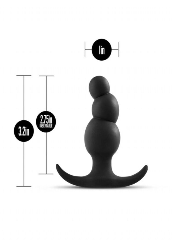 Anal Adventures Platinum Stacked Silicone Butt Plug - Black - Image 3