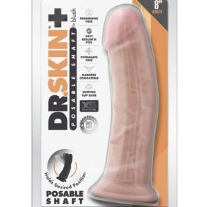 Dr. Skin Plus Gold Collection Thick Posable Dildo with Suction Cup 8in - Vanilla