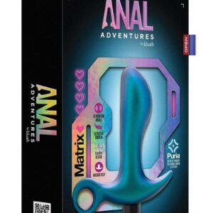 Anal Adventures Matrix Teleportation Plug Rechargeable Silicone Anal Plug - Lunar Blue