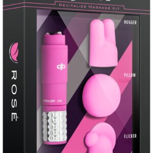 Rose Revitalize Massage Kit with Silicone Attachments - Pink