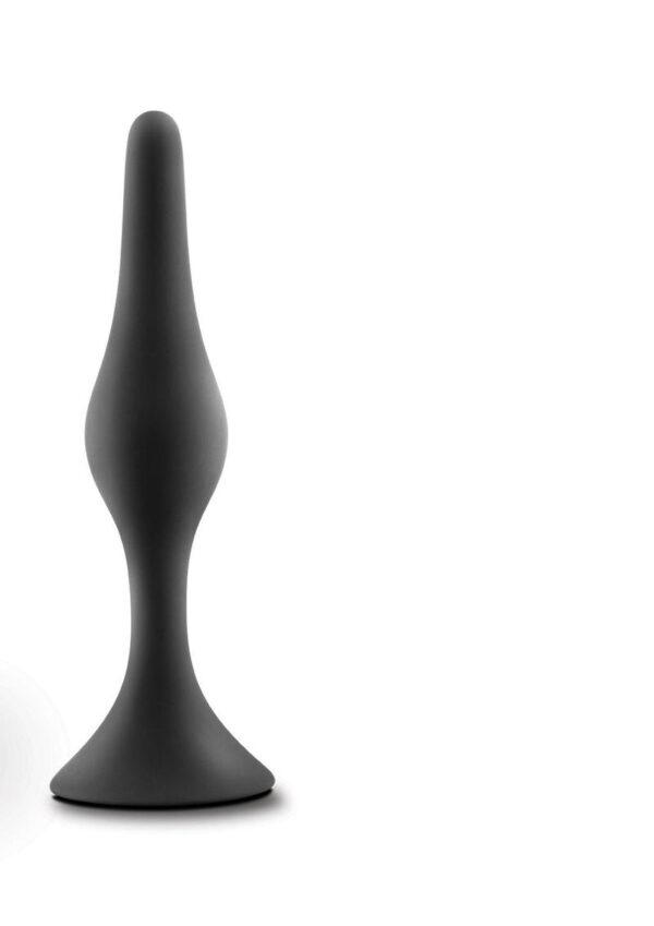 Anal Adventures Platinum Silicone Beginner Plug - Small - Black - Image 2