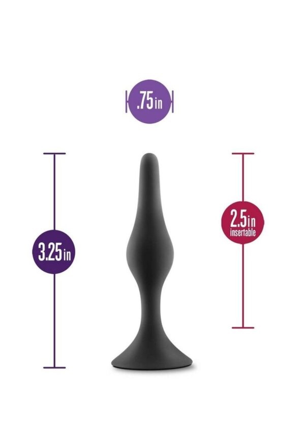 Anal Adventures Platinum Silicone Beginner Plug - Small - Black - Image 4