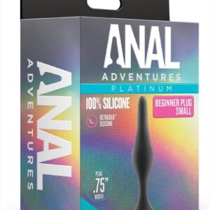 Anal Adventures Platinum Silicone Beginner Plug - Small - Black