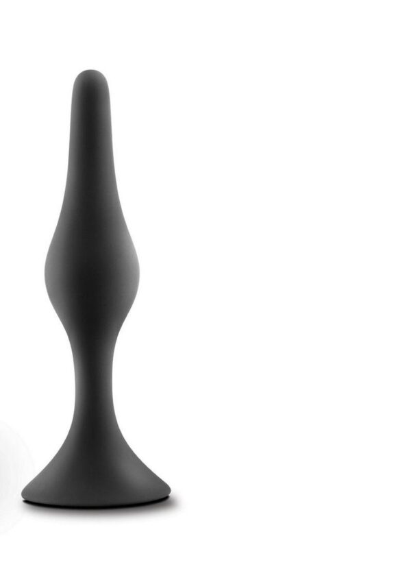Anal Adventures Platinum Silicone Beginner Plug - Medium - Black - Image 2
