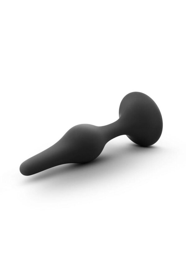 Anal Adventures Platinum Silicone Beginner Plug - Medium - Black - Image 3
