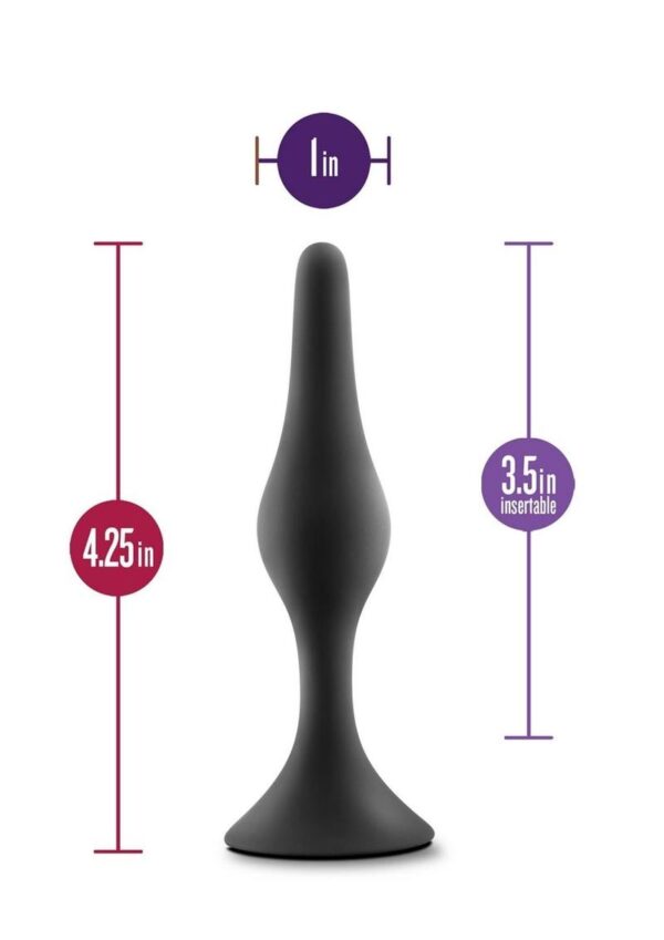 Anal Adventures Platinum Silicone Beginner Plug - Medium - Black - Image 4