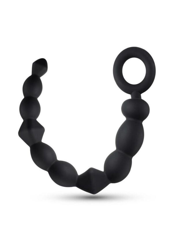 Anal Adventures Platinum Silicone Beginner Anal Beads - Black - Image 2